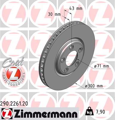 Zimmermann 290.2261.20 - Bremžu diski adetalas.lv