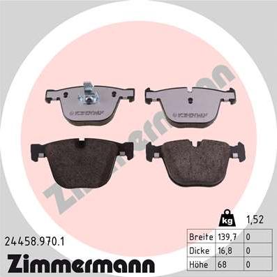 Zimmermann 24458.970.1 - Bremžu uzliku kompl., Disku bremzes adetalas.lv