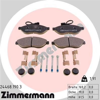 Zimmermann 24468.190.3 - Bremžu uzliku kompl., Disku bremzes adetalas.lv