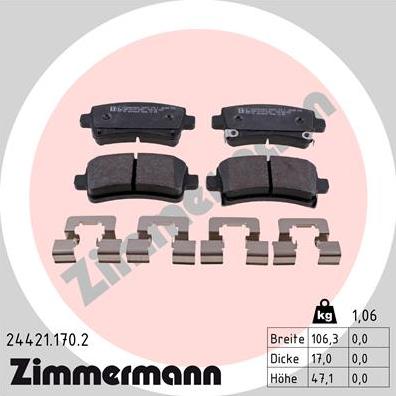 Zimmermann 24421.170.2 - Bremžu uzliku kompl., Disku bremzes adetalas.lv