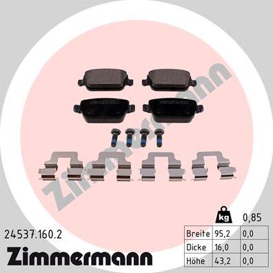 Zimmermann 24537.160.2 - Bremžu uzliku kompl., Disku bremzes adetalas.lv