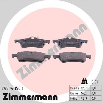 Zimmermann 24574.150.1 - Bremžu uzliku kompl., Disku bremzes adetalas.lv