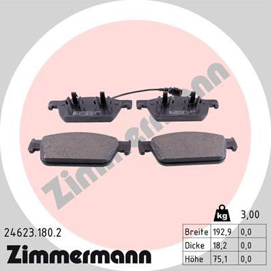 Zimmermann 24623.180.2 - Bremžu uzliku kompl., Disku bremzes adetalas.lv