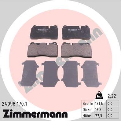 Zimmermann 24098.170.1 - Bremžu uzliku kompl., Disku bremzes adetalas.lv