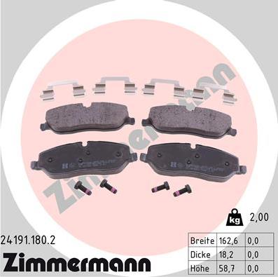 Zimmermann 24191.180.2 - Bremžu uzliku kompl., Disku bremzes adetalas.lv