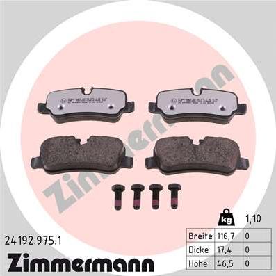 Zimmermann 24192.975.1 - Bremžu uzliku kompl., Disku bremzes adetalas.lv