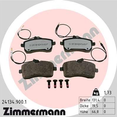 Zimmermann 24134.900.1 - Bremžu uzliku kompl., Disku bremzes adetalas.lv