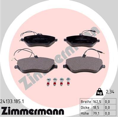 Zimmermann 24133.185.1 - Bremžu uzliku kompl., Disku bremzes adetalas.lv