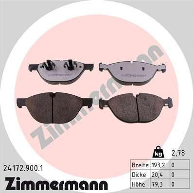 Zimmermann 24172.900.1 - Bremžu uzliku kompl., Disku bremzes adetalas.lv