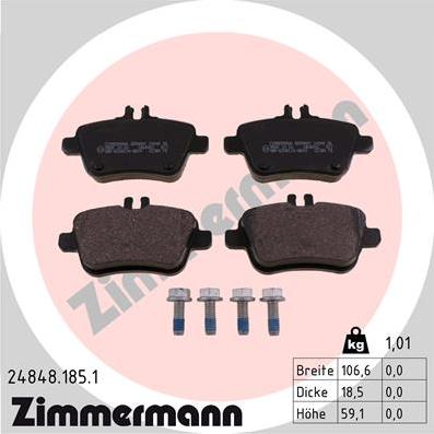 Zimmermann 24848.185.1 - Bremžu uzliku kompl., Disku bremzes adetalas.lv