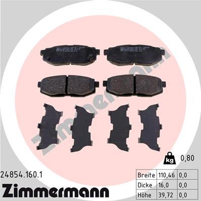 Zimmermann 24854.160.1 - Bremžu uzliku kompl., Disku bremzes adetalas.lv