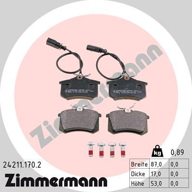 Zimmermann 24211.170.2 - Bremžu uzliku kompl., Disku bremzes adetalas.lv