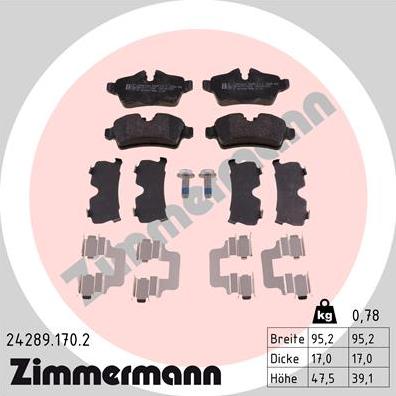 Zimmermann 24289.170.2 - Bremžu uzliku kompl., Disku bremzes adetalas.lv