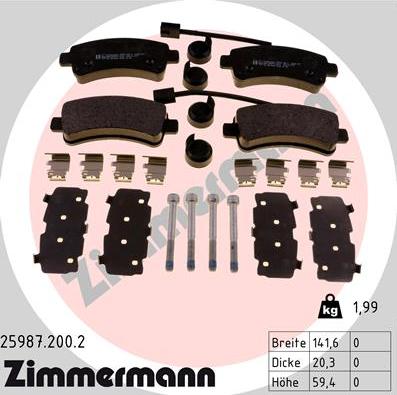 Zimmermann 25987.200.2 - Bremžu uzliku kompl., Disku bremzes adetalas.lv