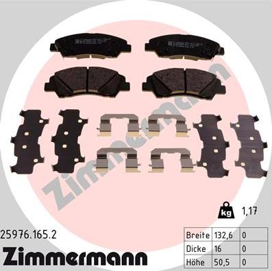 Zimmermann 25976.165.2 - Bremžu uzliku kompl., Disku bremzes adetalas.lv