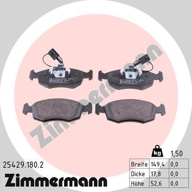 Zimmermann 25429.180.2 - Bremžu uzliku kompl., Disku bremzes adetalas.lv