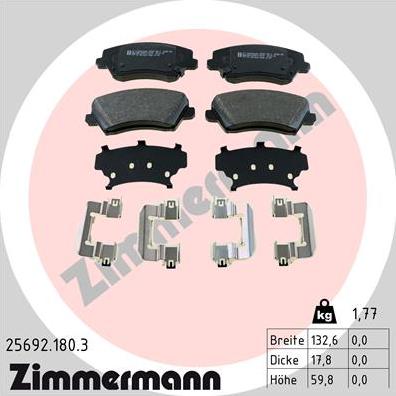 Zimmermann 25692.180.3 - Bremžu uzliku kompl., Disku bremzes adetalas.lv