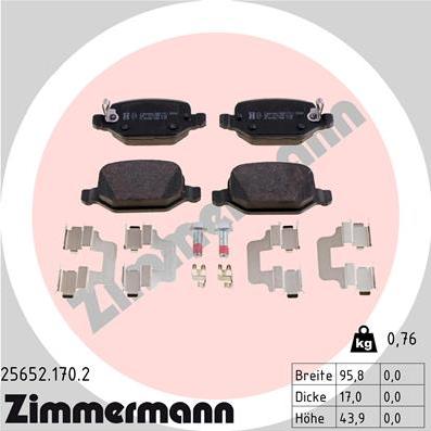 Zimmermann 25652.170.2 - Bremžu uzliku kompl., Disku bremzes adetalas.lv