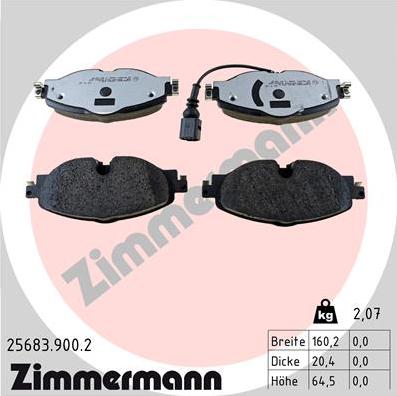 Zimmermann 25683.900.2 - Bremžu uzliku kompl., Disku bremzes adetalas.lv