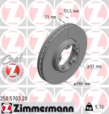 Zimmermann 250.5703.20 - Bremžu diski adetalas.lv