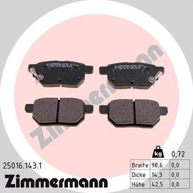 Zimmermann 25016.143.1 - Bremžu uzliku kompl., Disku bremzes adetalas.lv