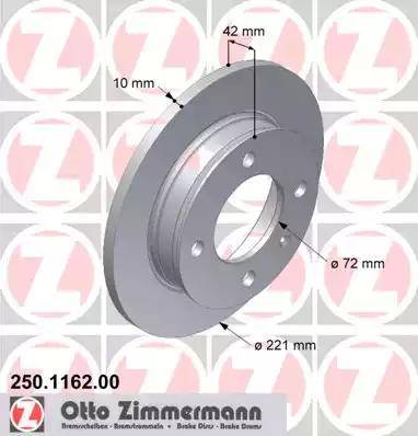 Zimmermann 250.1162.00 - Bremžu diski adetalas.lv