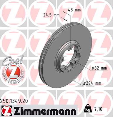 Zimmermann 250.1349.20 - Bremžu diski adetalas.lv