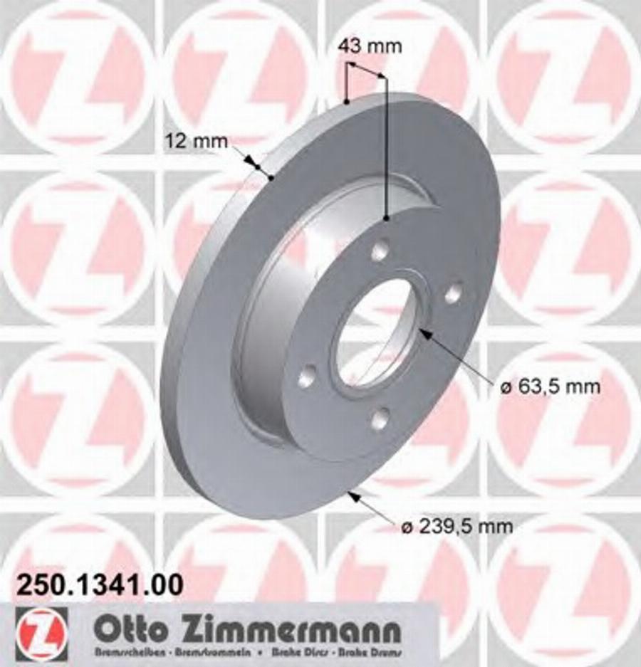 Zimmermann 250 1341 00 - Bremžu diski adetalas.lv