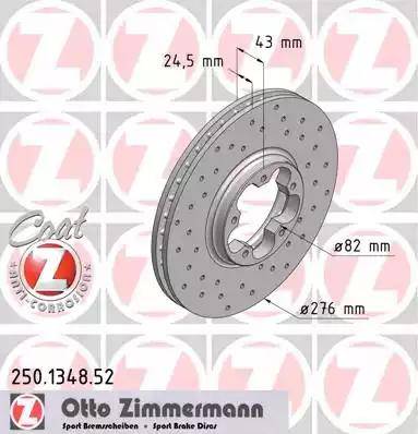 Zimmermann 250.1348.52 - Bremžu diski adetalas.lv