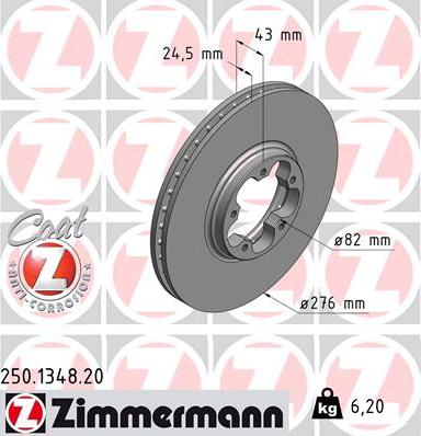 Zimmermann 250.1348.20 - Bremžu diski adetalas.lv