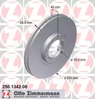 Zimmermann 250.1342.00 - Bremžu diski adetalas.lv