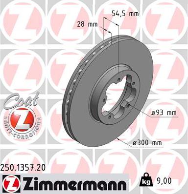 Zimmermann 250.1357.20 - Bremžu diski adetalas.lv