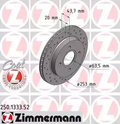 Zimmermann 250.1333.52 - Bremžu diski adetalas.lv