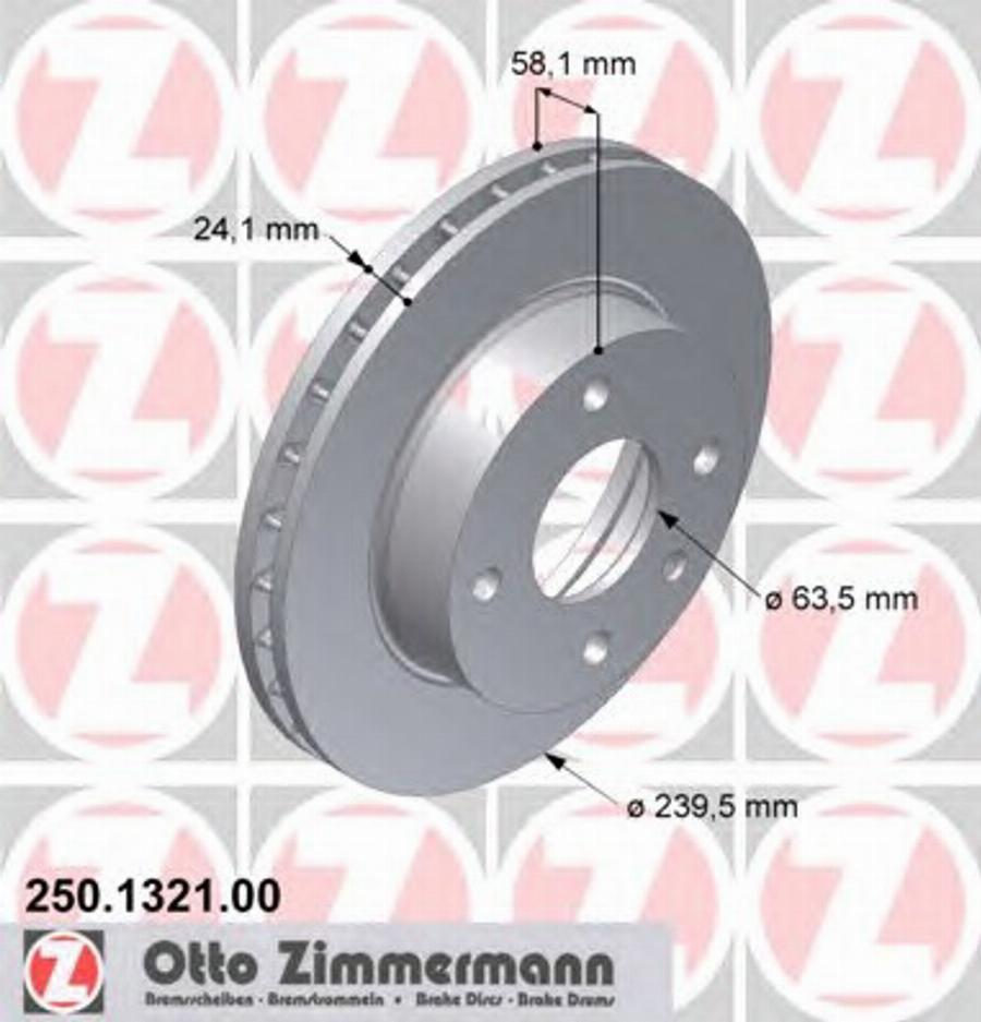 Zimmermann 250.1321.00 - Bremžu diski adetalas.lv