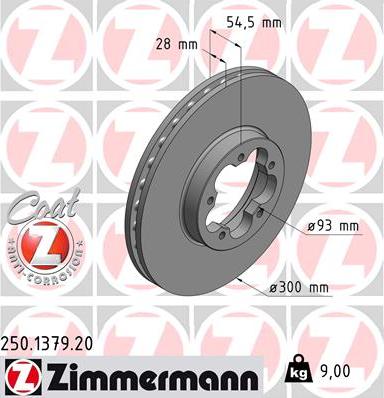 Zimmermann 250.1379.20 - Bremžu diski adetalas.lv