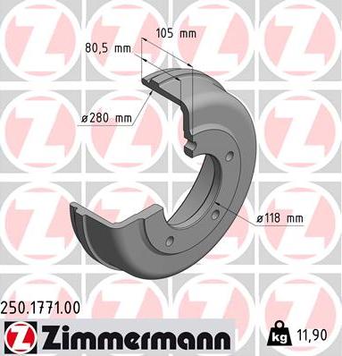 Zimmermann 250.1771.00 - Bremžu trumulis adetalas.lv