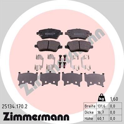 Zimmermann 25134.170.2 - Bremžu uzliku kompl., Disku bremzes adetalas.lv