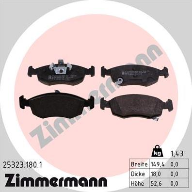 Zimmermann 25323.180.1 - Bremžu uzliku kompl., Disku bremzes adetalas.lv