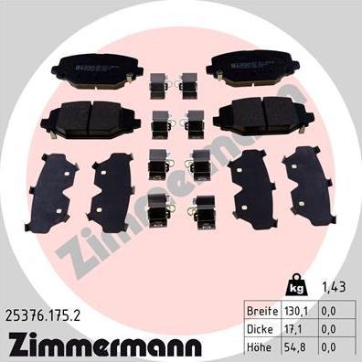 Zimmermann 25376.175.2 - Bremžu uzliku kompl., Disku bremzes adetalas.lv