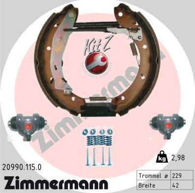 Zimmermann 20990.115.0 - Bremžu loku komplekts adetalas.lv