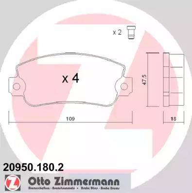 Zimmermann 20950.180.2 - Bremžu uzliku kompl., Disku bremzes adetalas.lv