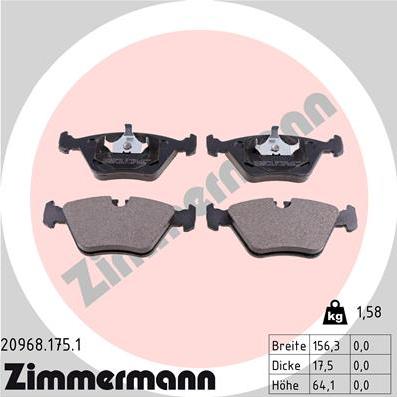 Zimmermann 20968.175.1 - Bremžu uzliku kompl., Disku bremzes adetalas.lv