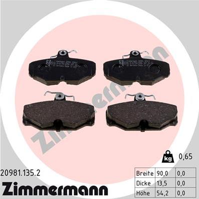 Zimmermann 20981.135.2 - Bremžu uzliku kompl., Disku bremzes adetalas.lv