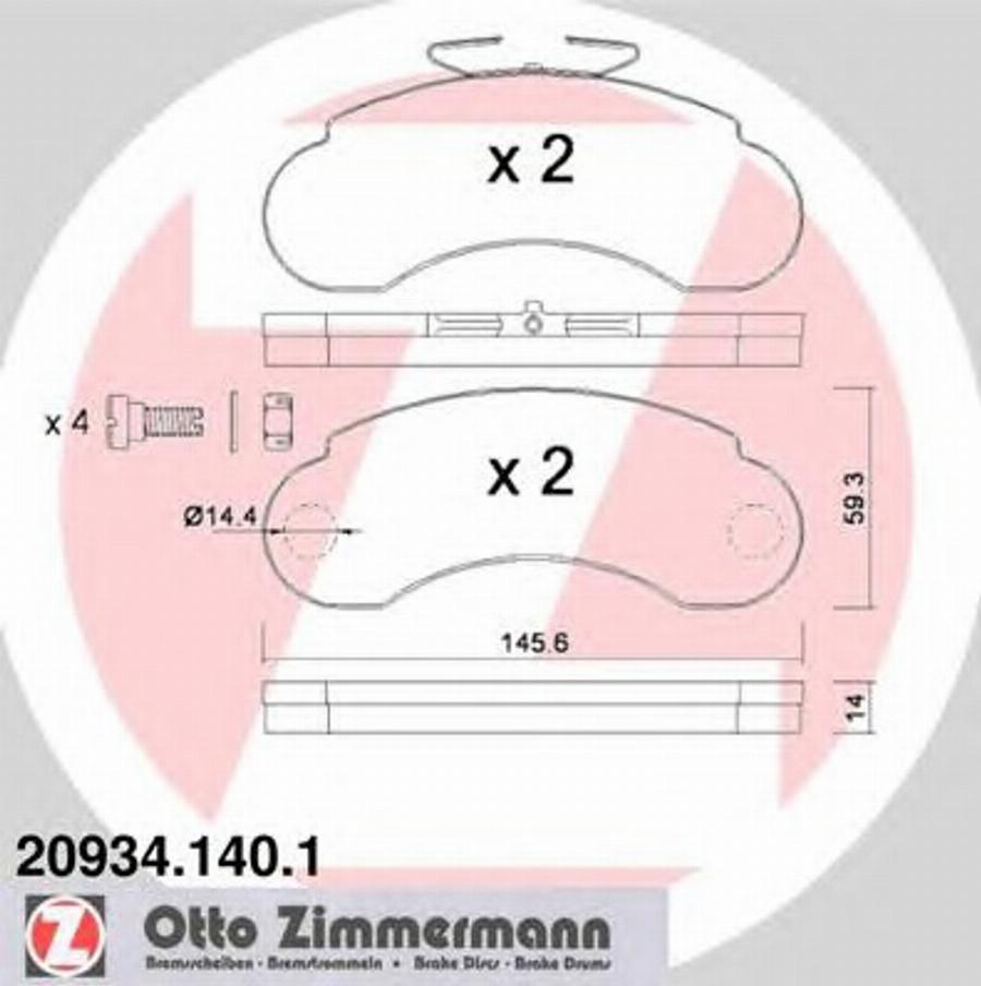 Zimmermann 209341401 - Bremžu uzliku kompl., Disku bremzes adetalas.lv