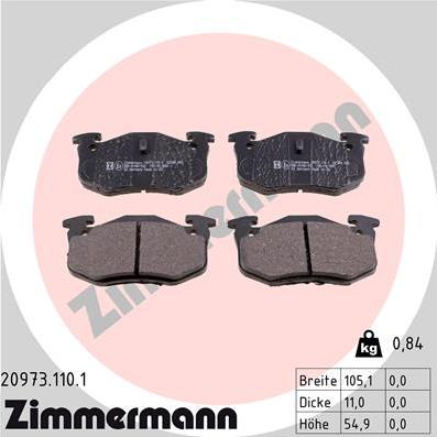 Zimmermann 20973.110.1 - Bremžu uzliku kompl., Disku bremzes adetalas.lv