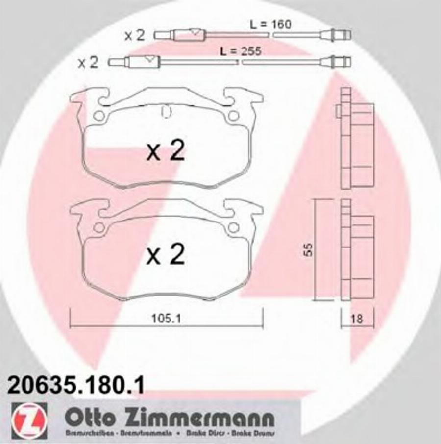 Zimmermann 206351801 - Bremžu uzliku kompl., Disku bremzes adetalas.lv