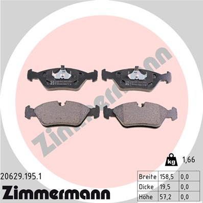 Zimmermann 20629.195.1 - Bremžu uzliku kompl., Disku bremzes adetalas.lv