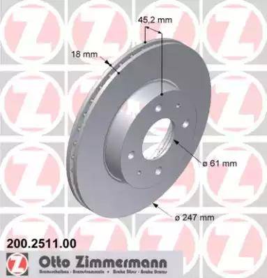 Zimmermann 200.2511.00 - Bremžu diski adetalas.lv