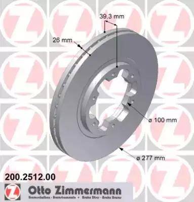 Zimmermann 200.2512.00 - Bremžu diski adetalas.lv