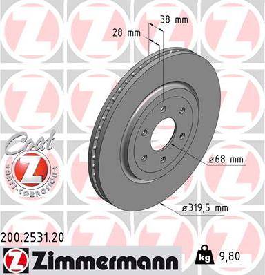 Zimmermann 200.2531.20 - Bremžu diski adetalas.lv